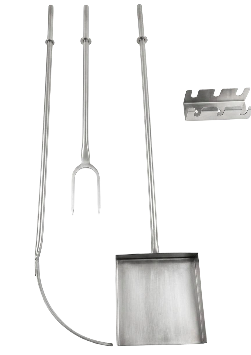 Kit Asado FlameInox: Pala, Atizador y Tenedor en acero inoxidable