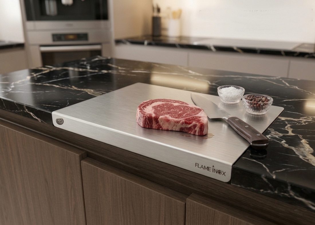 Tabla para carne FlameInox en acero inoxidable